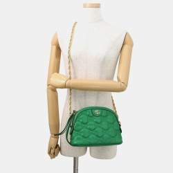 مملوكة مسبقًا Gucci Ggmatelasse 2Wayshoulder Bag Spring Green/Beige Leather Size Small