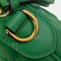 مملوكة مسبقًا Gucci Ggmatelasse 2Wayshoulder Bag Spring Green/Beige Leather Size Small