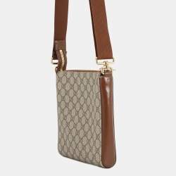 مملوكة مسبقًا حقيبة رسول غوتشي جي جي سوبريم جلد بني/بيج جي جي سوبريم