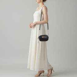 Pre Owned حقيبة كتف غوتشي مارمونت جي جي ميني جلد ماتيلاسيه أسود كاميرا