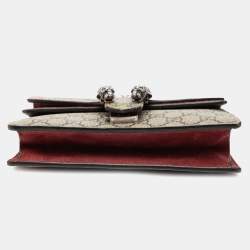 مملوكة مسبقًا Gucci Brown, Red Small GG Supreme Blooms Dionysus Crossbody