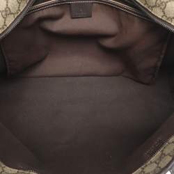 Pre Owned Gucci Beige/Brown GG Coated Canvas and Leather Shopper Tote