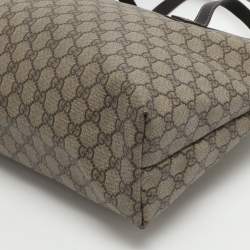 Pre Owned Gucci Beige/Brown GG Coated Canvas and Leather Shopper Tote