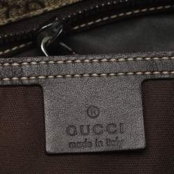 Pre Owned Gucci Beige/Brown GG Coated Canvas and Leather Shopper Tote