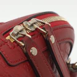 Pre Owned Gucci Nice Mini Red Microguccissima Leather Dome Bag