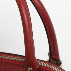 Pre Owned Gucci Nice Mini Red Microguccissima Leather Dome Bag