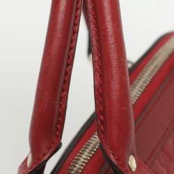 Pre Owned Gucci Nice Mini Red Microguccissima Leather Dome Bag