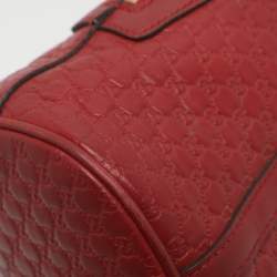 Pre Owned Gucci Nice Mini Red Microguccissima Leather Dome Bag