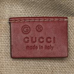 Pre Owned Gucci Nice Mini Red Microguccissima Leather Dome Bag