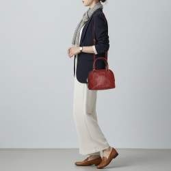 Pre Owned Gucci Nice Mini Red Microguccissima Leather Dome Bag