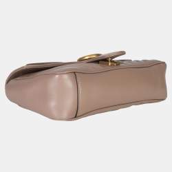 Pre Owned حقيبة كتف جلد عجل لون وردي بورسلين متوسط ماتلاسيه جي جي غوتشي مارمونت