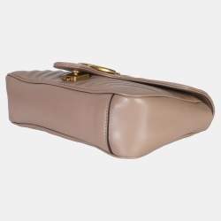 Pre Owned حقيبة كتف جلد عجل لون وردي بورسلين متوسط ماتلاسيه جي جي غوتشي مارمونت