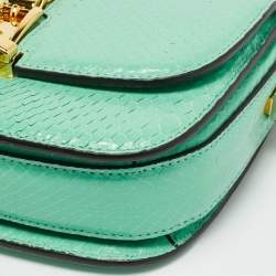 مملوكة مسبقًا حقيبة غوتشي ميني سيلفي 1969 ميني زجاج شبكي أخضر منت بيد علوية 