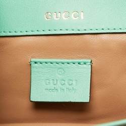 مملوكة مسبقًا حقيبة غوتشي ميني سيلفي 1969 ميني زجاج شبكي أخضر منت بيد علوية 