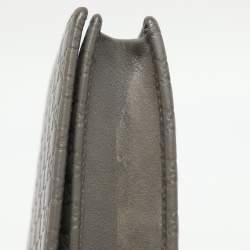 Pre Owned Gucci Grey Microguccissima Leather Flap Wallet on Strap