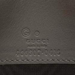 Pre Owned Gucci Grey Microguccissima Leather Flap Wallet on Strap