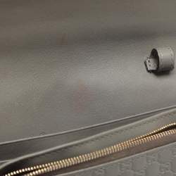 Pre Owned Gucci Grey Microguccissima Leather Flap Wallet on Strap