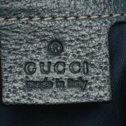 Pre Owned حقيبة غوتشي هوبو قماش وحقيبة بحلية جلدية بيج/أزرق 