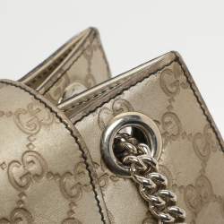 Pre Owned Gucci Emily Large Gold Guccissima Leather Chain Shoulder Bag