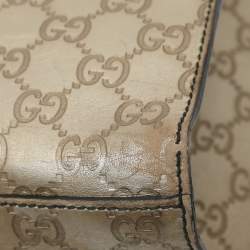 Pre Owned Gucci Emily Large Gold Guccissima Leather Chain Shoulder Bag