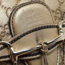 Pre Owned Gucci Emily Large Gold Guccissima Leather Chain Shoulder Bag