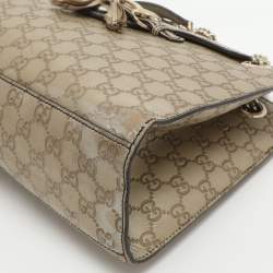 Pre Owned Gucci Emily Large Gold Guccissima Leather Chain Shoulder Bag