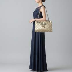 Pre Owned Gucci Emily Large Gold Guccissima Leather Chain Shoulder Bag