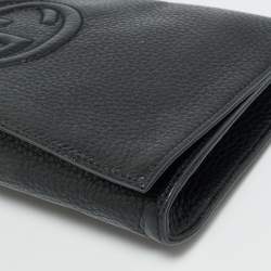 Pre Owned Gucci Soho Tassel Black Leather Pouch Clutch
