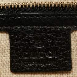 Pre Owned Gucci Soho Tassel Black Leather Pouch Clutch