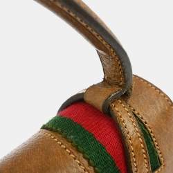 Pre Owned حقيبة غوتشي يد جلد بني