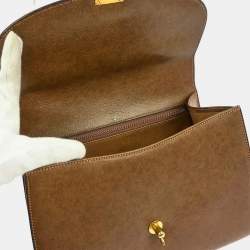 Pre Owned حقيبة غوتشي يد جلد بني