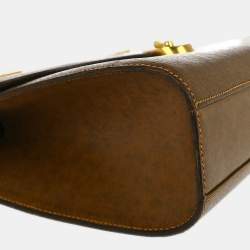 Pre Owned حقيبة غوتشي يد جلد بني