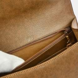 Pre Owned حقيبة غوتشي يد جلد بني