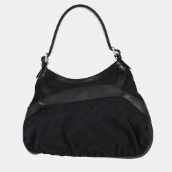 Pre Owned Gucci GG Queen Black Canvas Hobo Bag