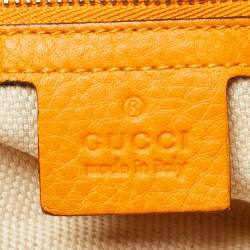 Pre Owned حقيبة كتف غوتشي سلسلة سوهو متوسطة جلد أصفر داكن