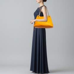 Pre Owned حقيبة كتف غوتشي سلسلة سوهو متوسطة جلد أصفر داكن