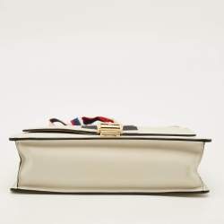 Pre Owned Gucci Sylvie Off White Small Leather Shoulder Bag
