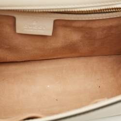 Pre Owned Gucci Sylvie Off White Small Leather Shoulder Bag