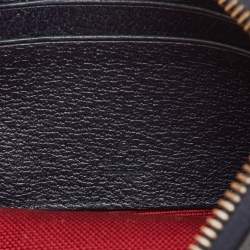 Pre Owned Gucci Navy Blue/Red GG Wool and Leather Pouch Clutch