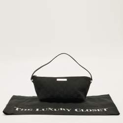 Pre Owned Gucci Boat Black GG Canvas and Leather Pochette