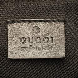 Pre Owned Gucci Boat Black GG Canvas and Leather Pochette