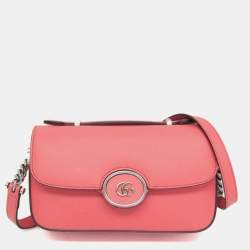 مملوكة مسبقًا Gucci Double G Leather Shoulder Bag Pink