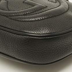 Pre Owned Gucci Soho Disco Mini Black Leather Chain Crossbody Bag