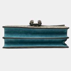 Pre Owned حقيبة كتف غوتشي ديونيسوس تطريز قطة غاضبة جي جي سوبريم بنية متوسطة الحجم