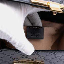 Pre Owned حقيبة كروس غوتشي قفلة غوتشيزما سوداء صغيرة