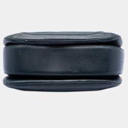 Pre Owned Gucci Blue Large Guccissima New Bamboo Top Handle Bag