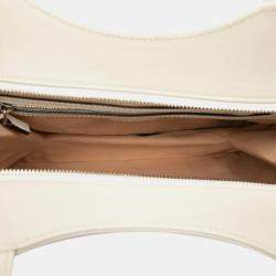 Pre Owned Gucci White Small Leather Petite GG Tote