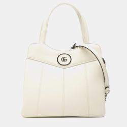 Pre Owned حقيبة غوتشي جي جي صغيرة جلد بيضاء حمل صغيرة