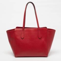 Pre Owned Gucci Swing Small Red Leather Tote