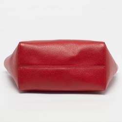 Pre Owned Gucci Swing Small Red Leather Tote